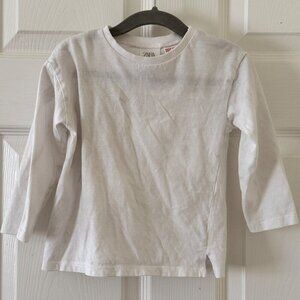 Zara Kids 18-24M Long Sleeve Top Off-White Ribbed EUC